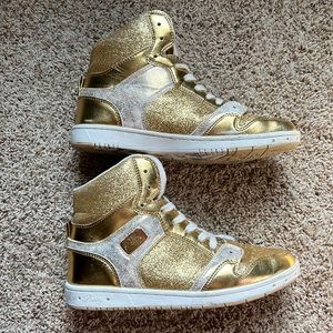 Gold High Top Sneakers